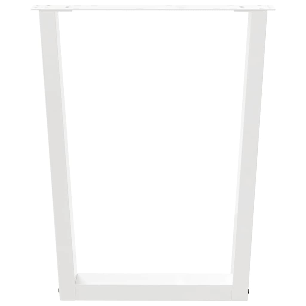 Pieds de table à manger en V, 3 pièces, blanc, 70 x (72-73,3) cm, acier