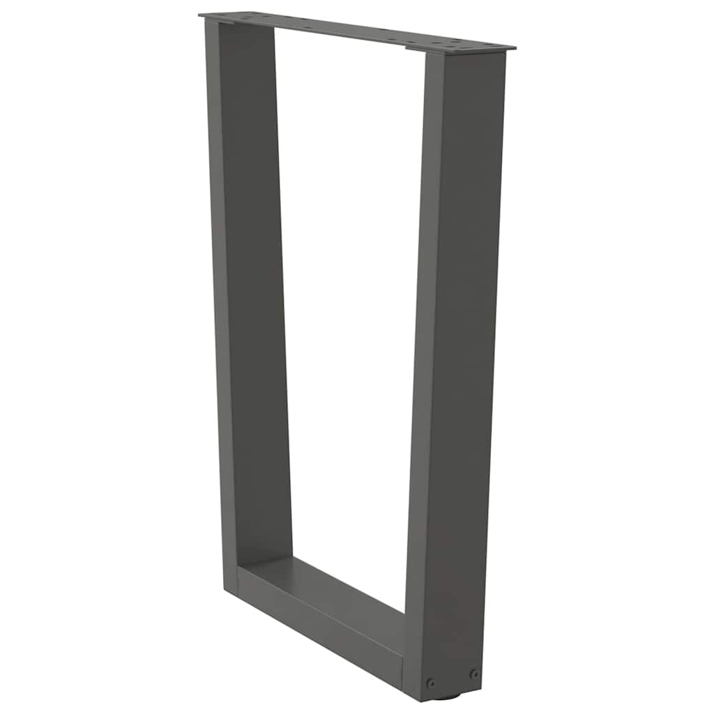 Pieds de table à manger en V 3 pièces anthracite 70x(72-73,3) cm acier
