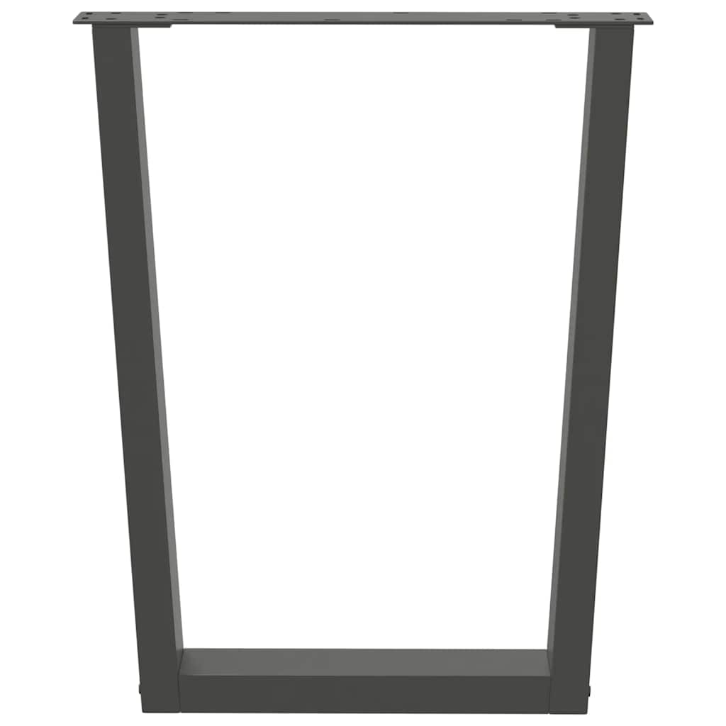 Pieds de table à manger en V 3 pièces anthracite 70x(72-73,3) cm acier