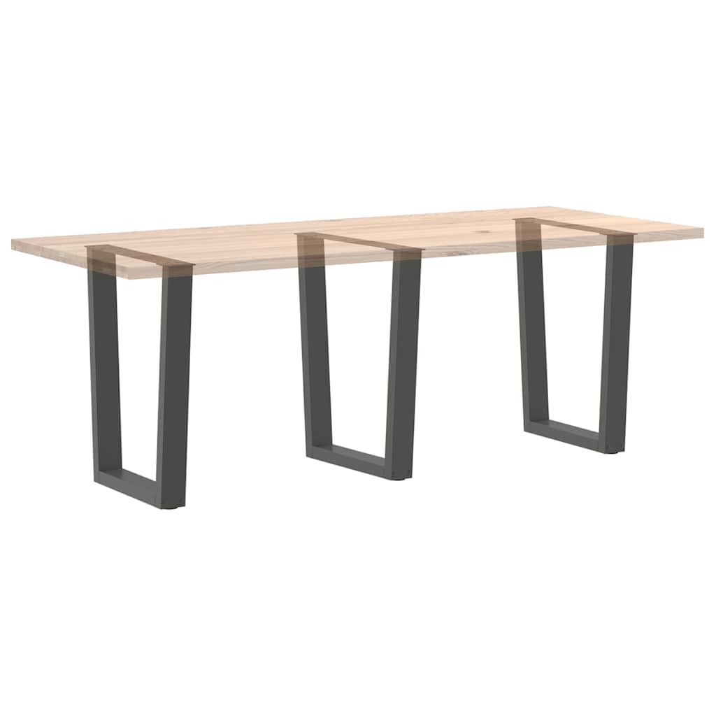 Pieds de table à manger en V 3 pièces anthracite 70x(72-73,3) cm acier
