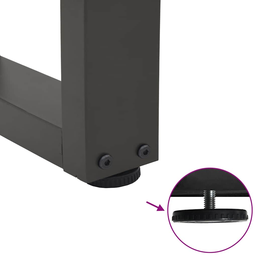 Pieds de table à manger en V 3 pièces anthracite 70x(72-73,3) cm acier