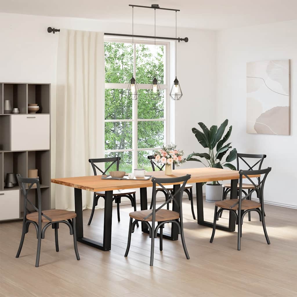 Pieds de table à manger en V, 3 pièces, noir, 80 x (72-73,3) cm, acier