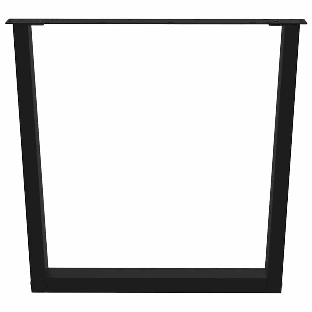Pieds de table à manger en V, 3 pièces, noir, 80 x (72-73,3) cm, acier
