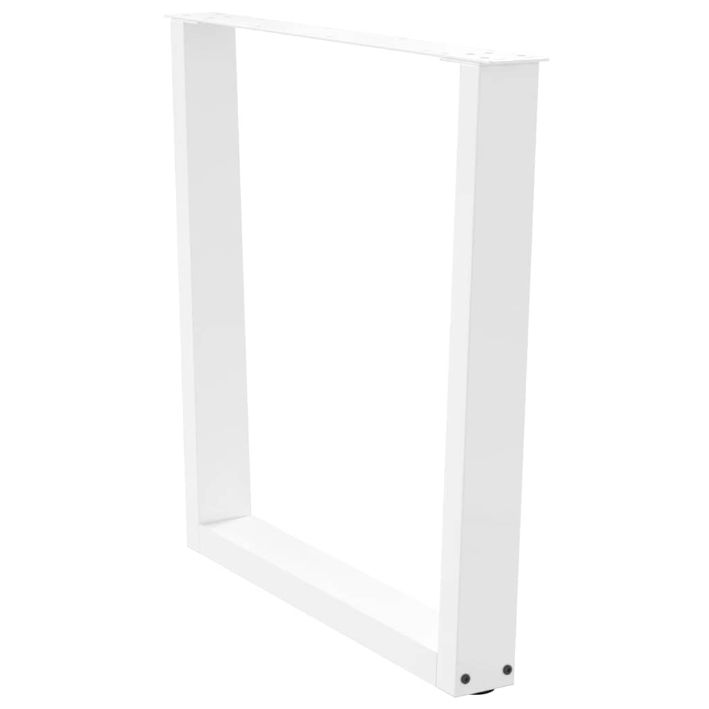 Pieds de table à manger en V, 3 pièces, blanc, 80 x (72-73,3) cm, acier