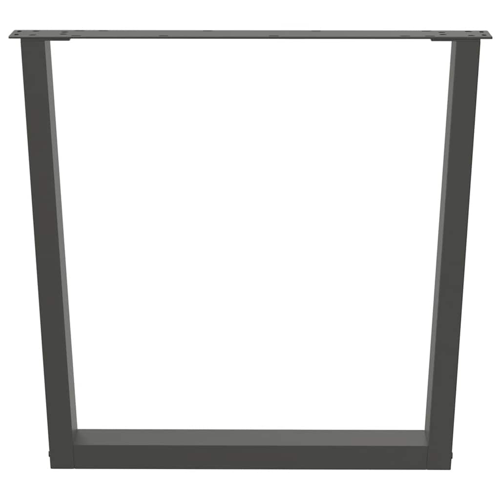 Pieds de table à manger en V 3 pièces anthracite 80x(72-73,3) cm acier