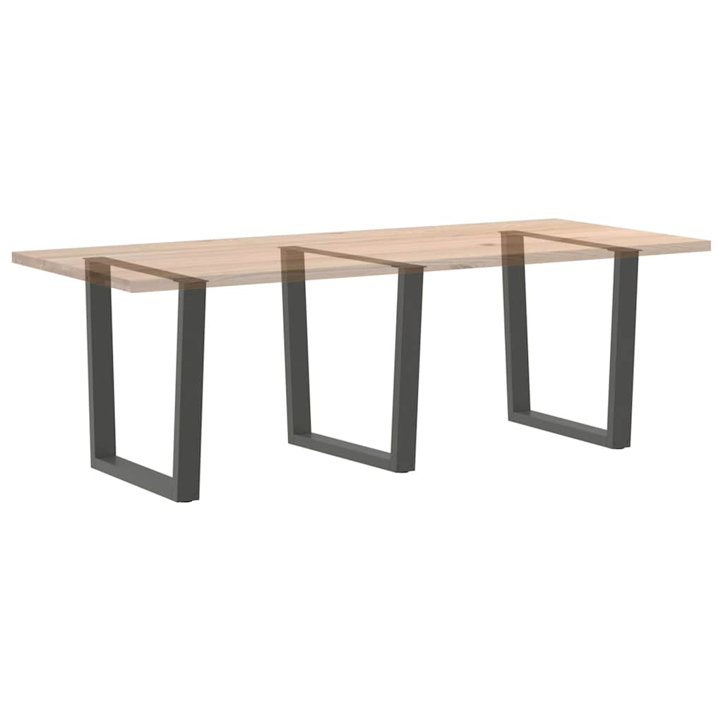 Pieds de table à manger en V 3 pièces anthracite 80x(72-73,3) cm acier