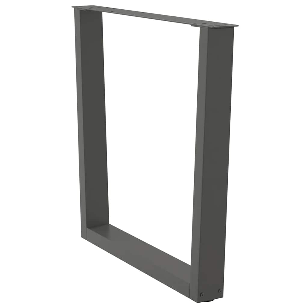 Pieds de table à manger en V 3 pièces anthracite 90x(72-73,3) cm acier