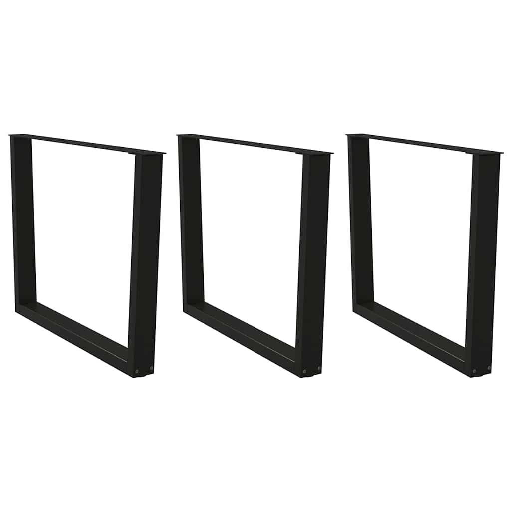 Pieds de table à manger en V, 3 pièces, noir, 100 x (72-73,3) cm, acier