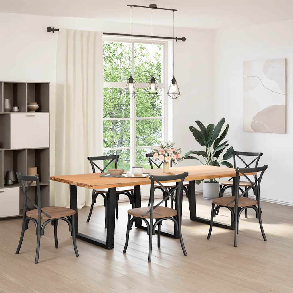 Pieds de table à manger en V, 3 pièces, noir, 100 x (72-73,3) cm, acier