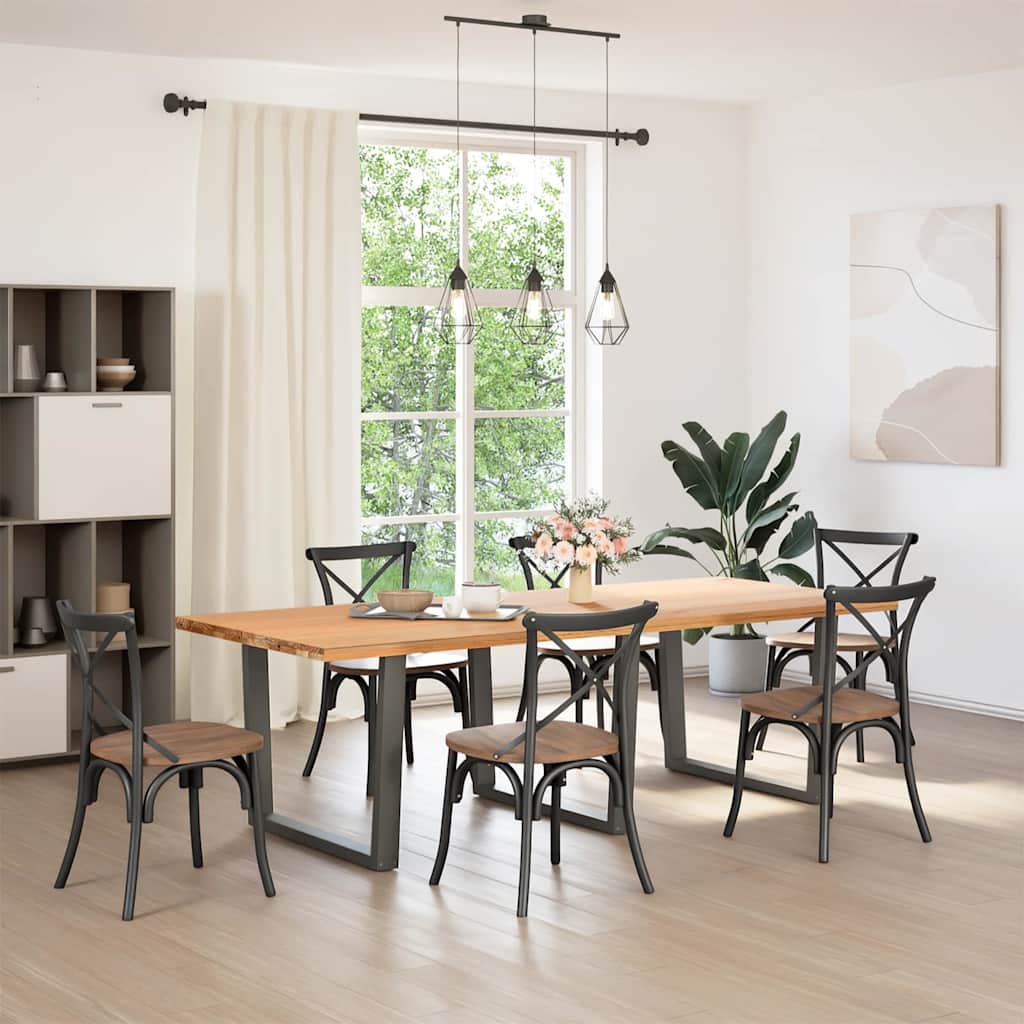 Pieds de table à manger en V 3 pièces anthracite 100x(72-73,3) cm acier
