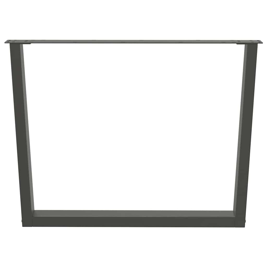 Pieds de table à manger en V 3 pièces anthracite 100x(72-73,3) cm acier