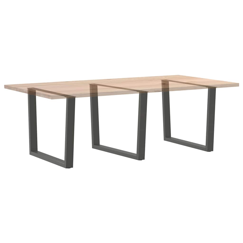 Pieds de table à manger en V 3 pièces anthracite 100x(72-73,3) cm acier