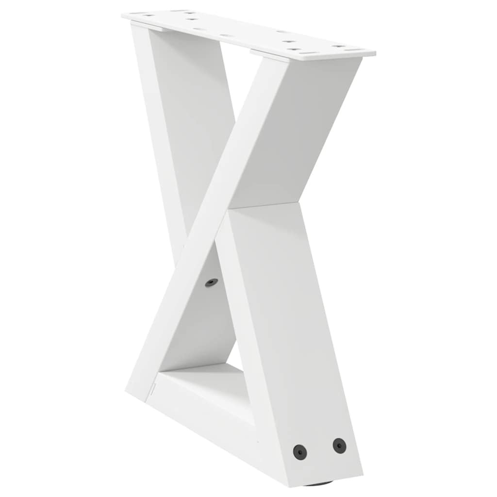 Pieds de table basse (2 pièces) en acier blanc, 30 x 30-31,3 cm