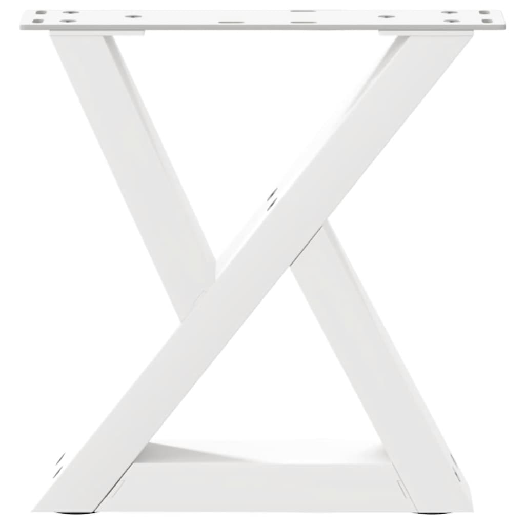 Pieds de table basse (2 pièces) en acier blanc, 30 x 30-31,3 cm