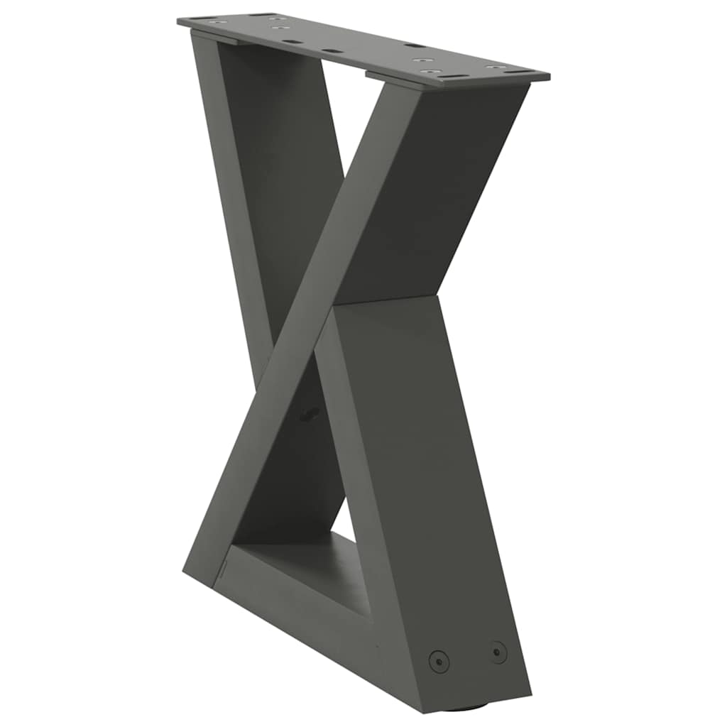 Pieds de table basse, 2 pièces, anthracite, 30 x (30-31,3) cm, acier