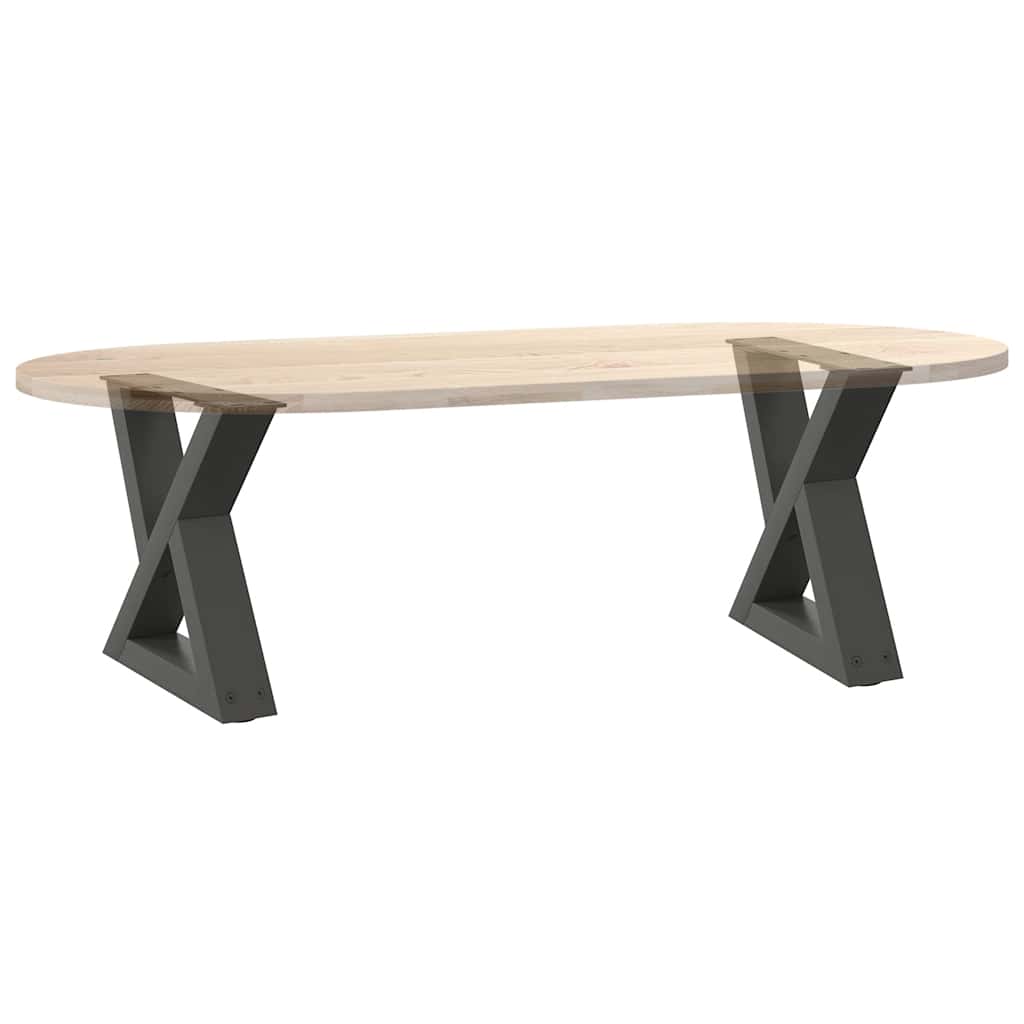 Pieds de table basse, 2 pièces, anthracite, 30 x (30-31,3) cm, acier