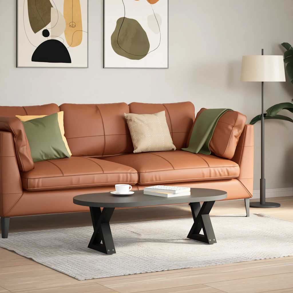 Pieds de table basse (2 pièces) en acier noir, 40 x 30-31,3 cm