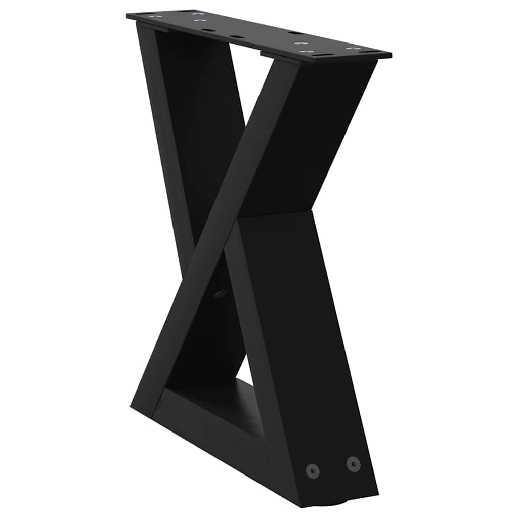 Pieds de table basse (2 pièces) en acier noir, 40 x 30-31,3 cm