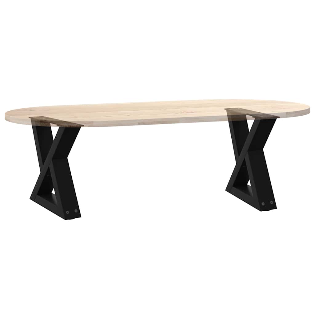 Pieds de table basse (2 pièces) en acier noir, 40 x 30-31,3 cm
