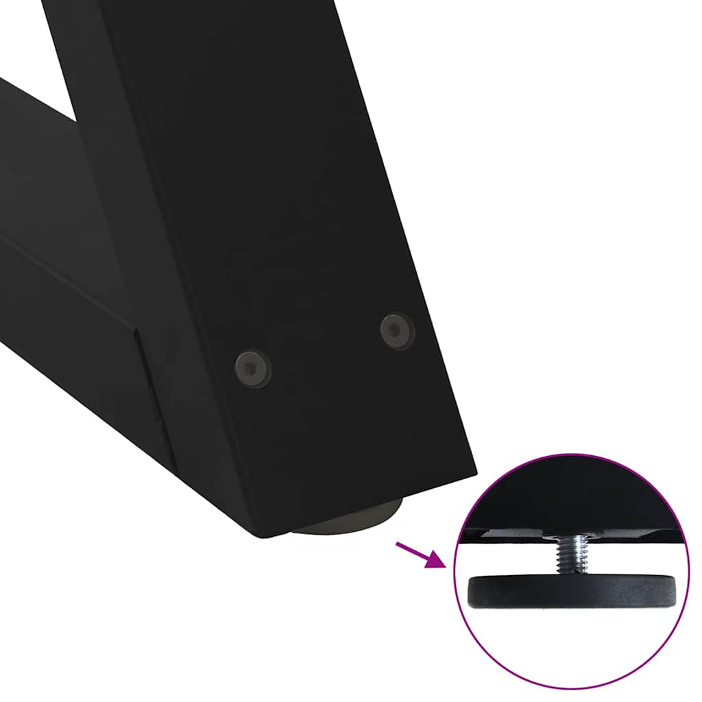 Pieds de table basse (2 pièces) en acier noir, 40 x 30-31,3 cm