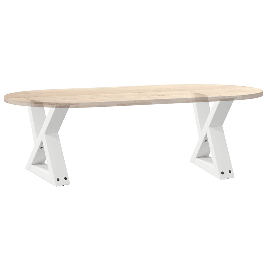 Pieds de table basse (2 pièces) en acier blanc, 40 x 30-31,3 cm