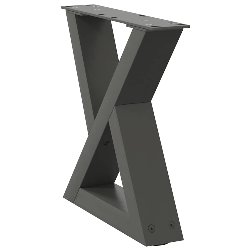 Pieds de table basse, 2 pièces, anthracite, 40 x 30-31,3 cm, acier