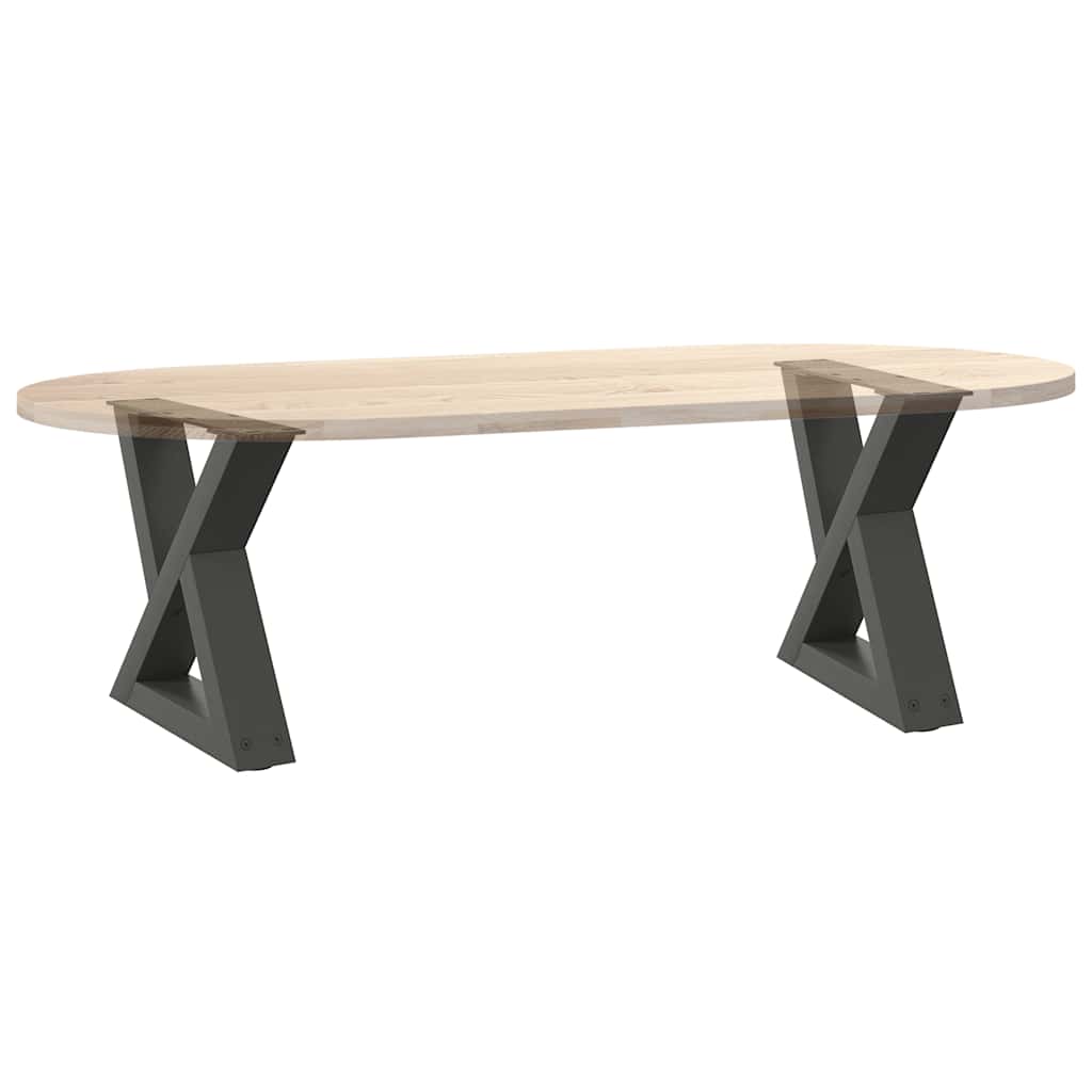 Pieds de table basse, 2 pièces, anthracite, 40 x 30-31,3 cm, acier
