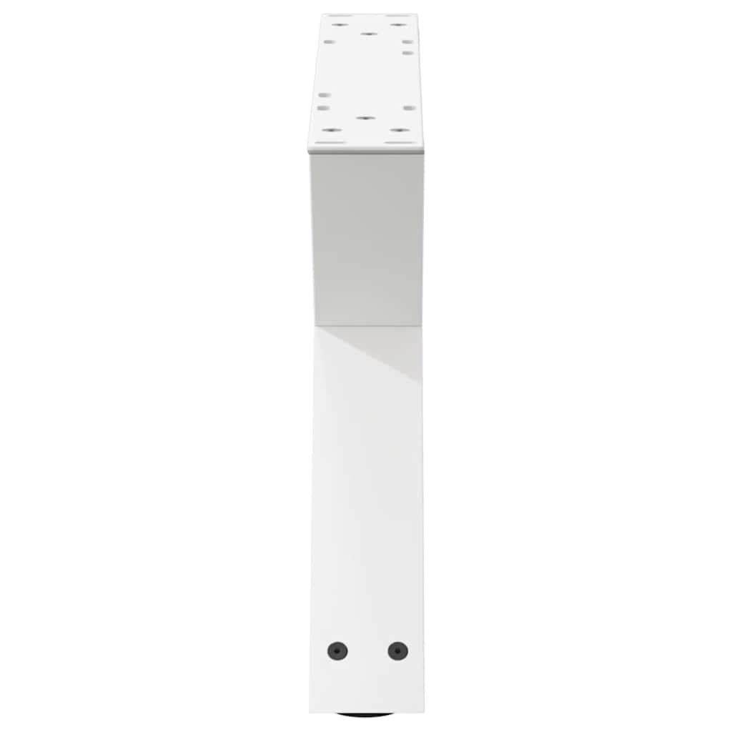 Pieds de table basse (2 pièces) en acier blanc, 60 x 30-31,3 cm