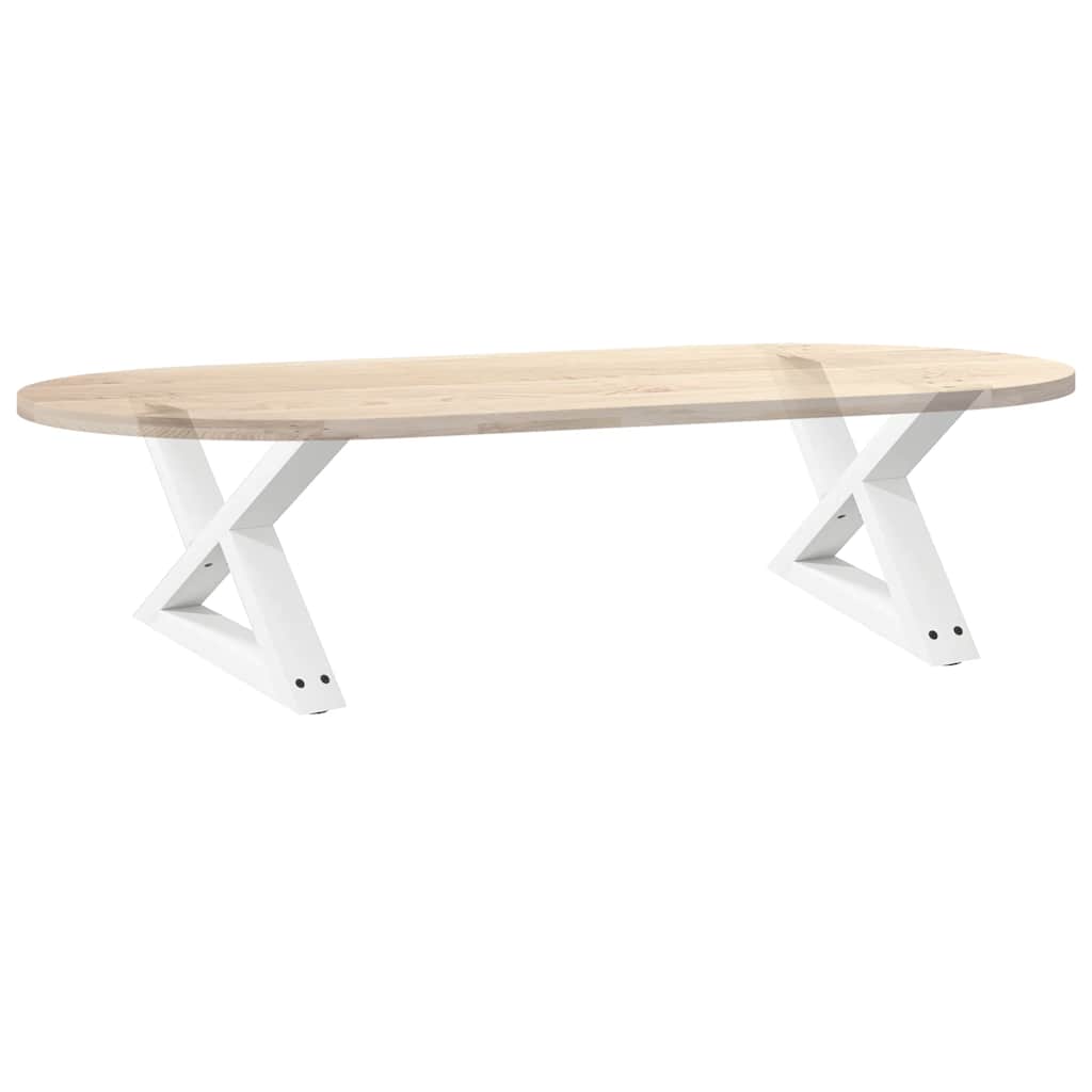 Pieds de table basse (2 pièces) en acier blanc, 60 x 30-31,3 cm