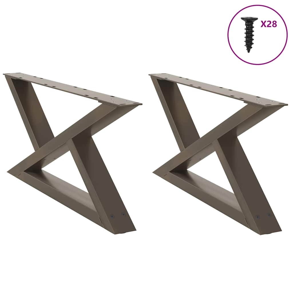 Coffee table legs 2 pcs. natural steel 70x(30-31.3) cm steel