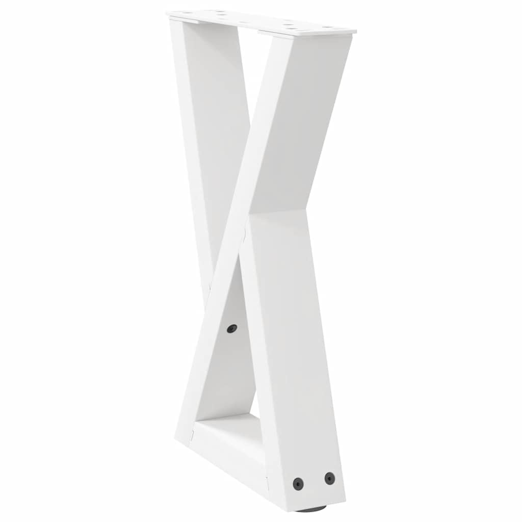 Pieds de table basse (2 pièces) en acier blanc, 28 x 42-43,3 cm