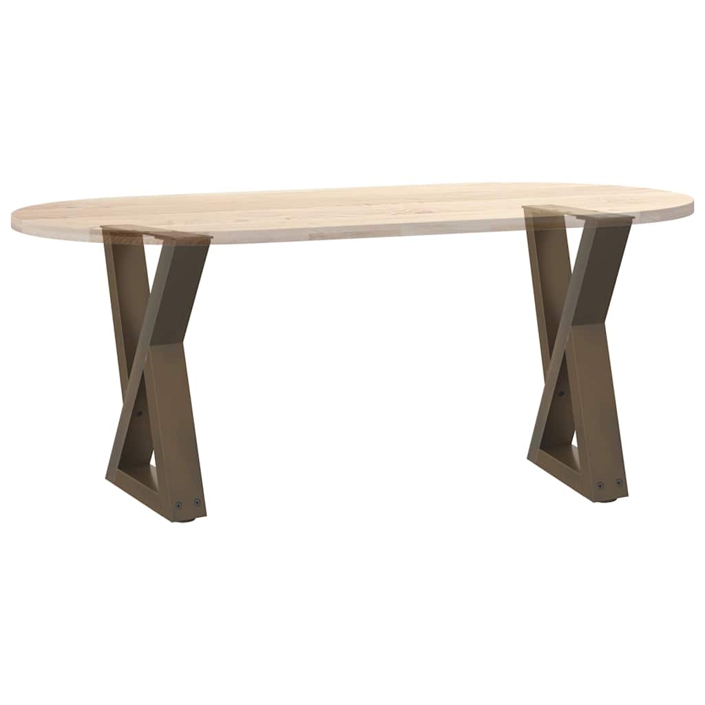 Pieds de table basse 2 pièces en acier naturel 28 x (42-43,3) cm