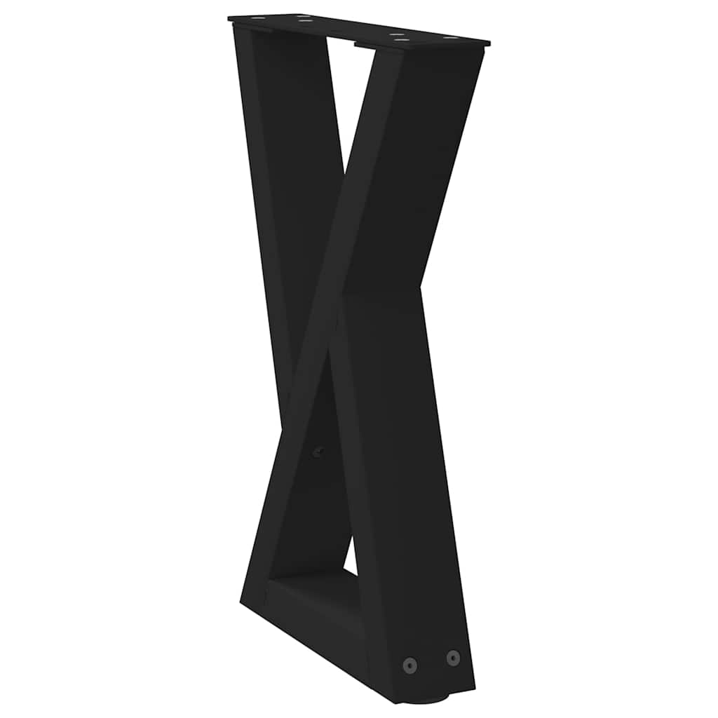Pieds de table basse (2 pièces) en acier noir, 38 x 42-43,3 cm