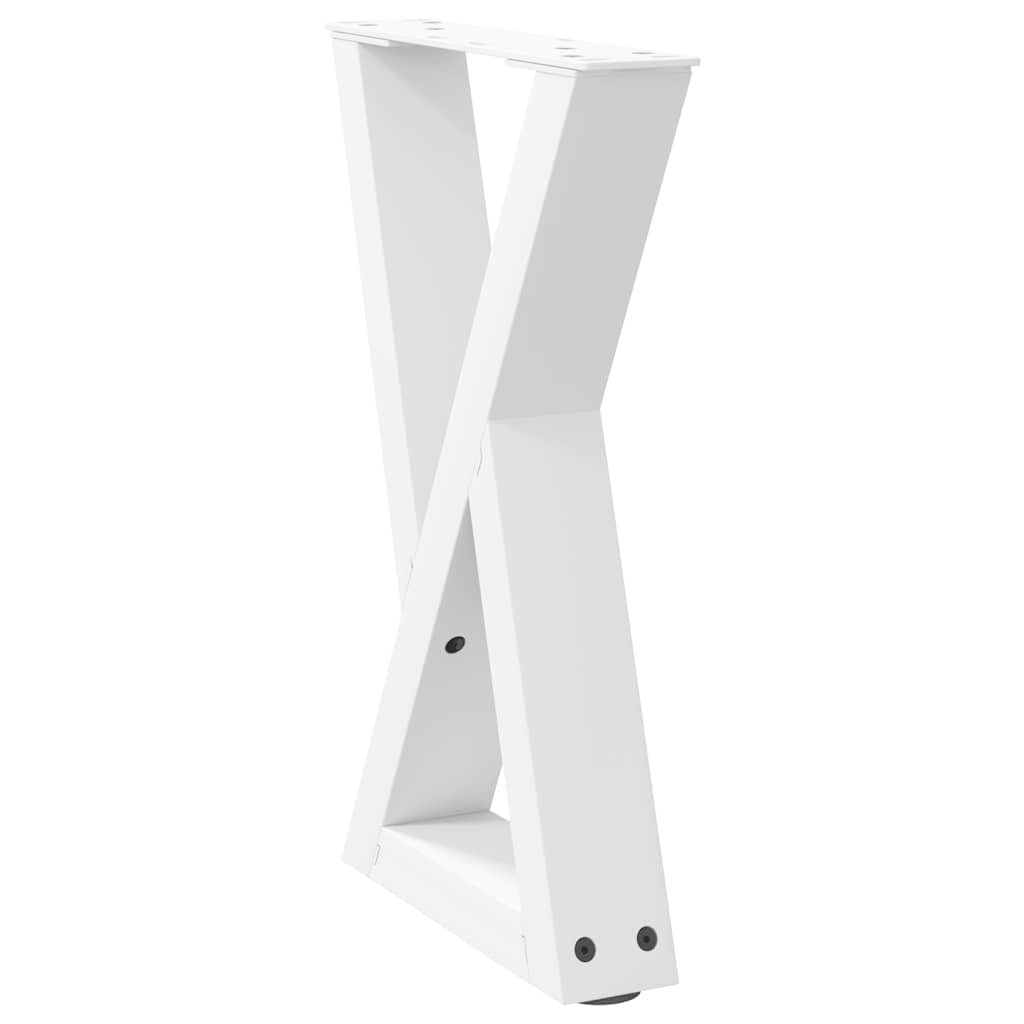 Pieds de table basse (2 pièces) en acier blanc, 38 x 42-43,3 cm