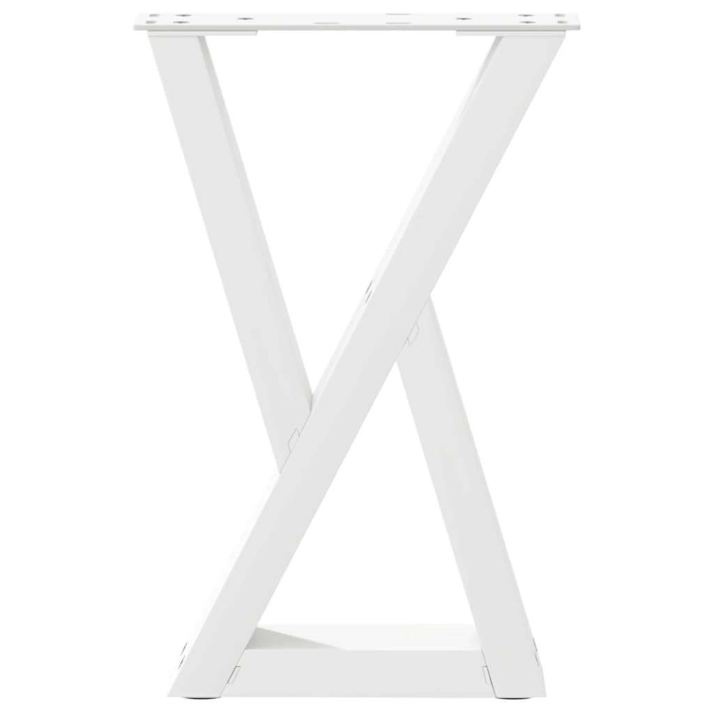 Pieds de table basse (2 pièces) en acier blanc, 38 x 42-43,3 cm