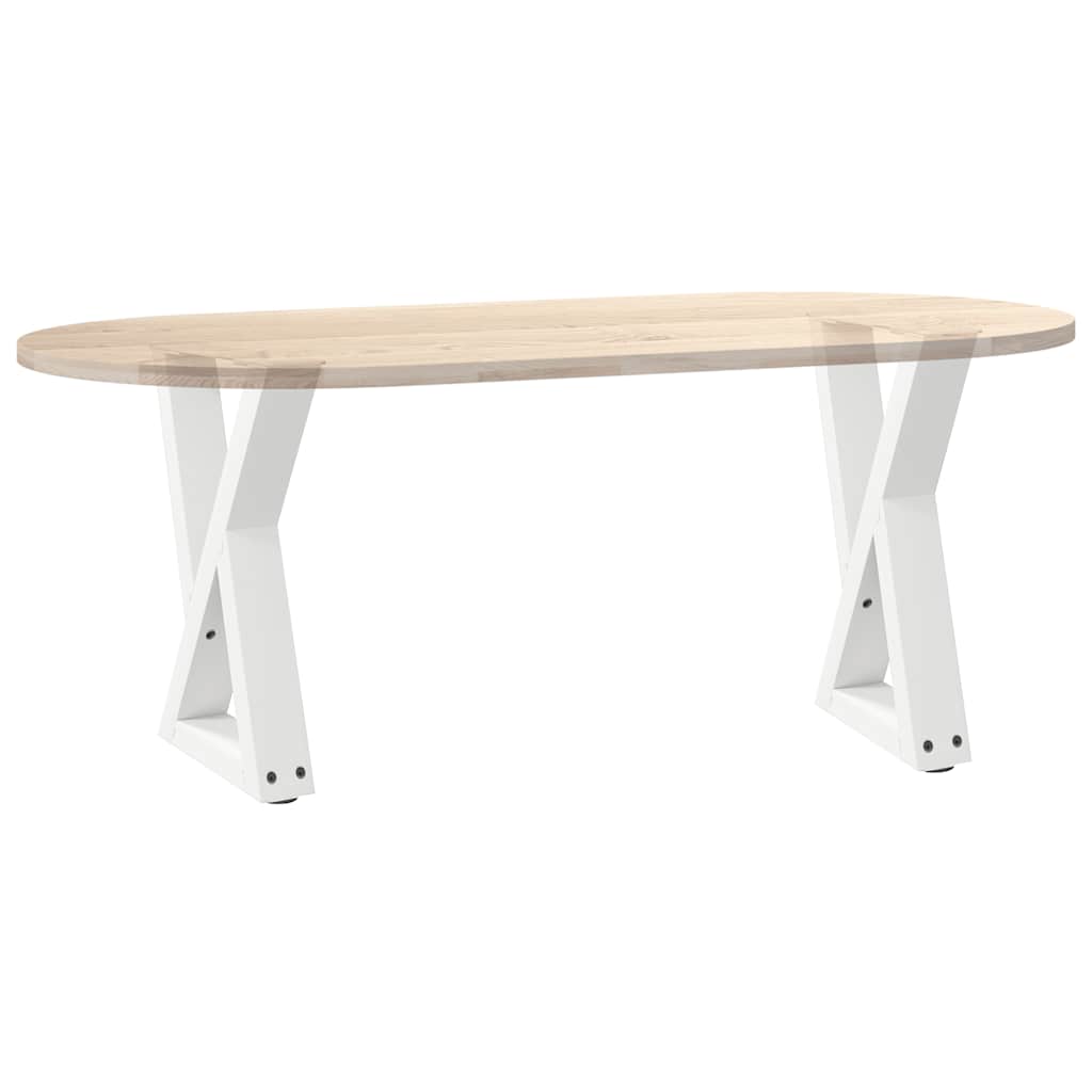 Pieds de table basse (2 pièces) en acier blanc, 38 x 42-43,3 cm