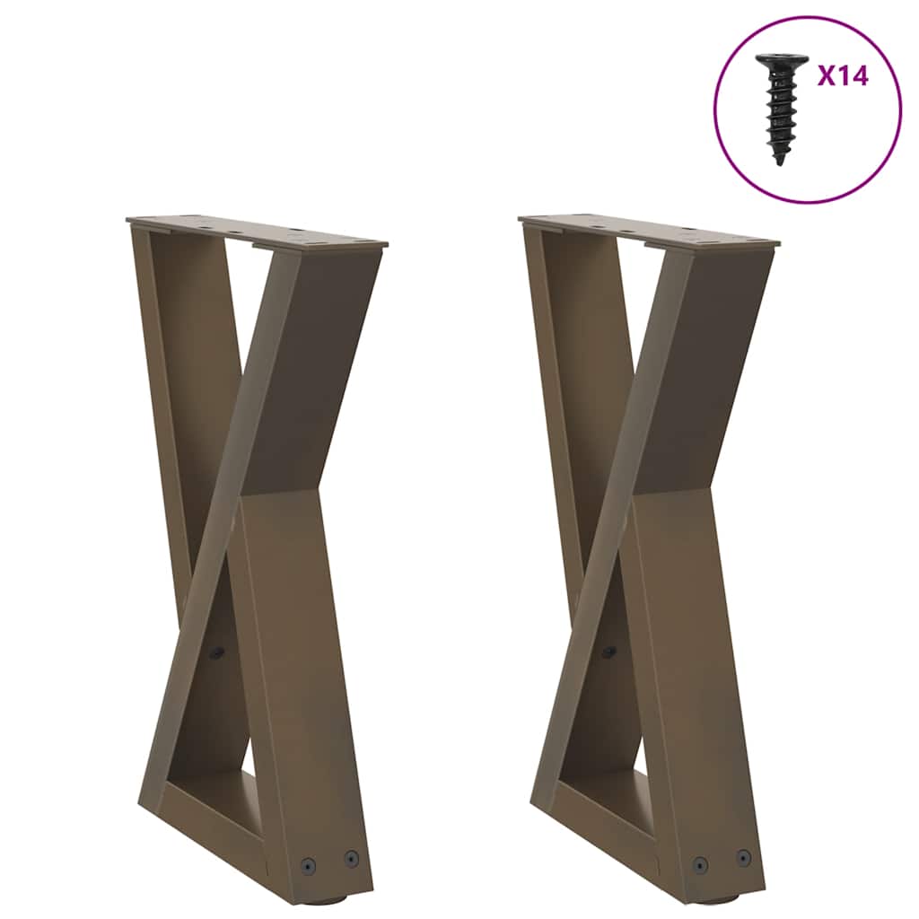 Coffee table legs 2 pcs. natural steel 38x(42-43.3) cm steel