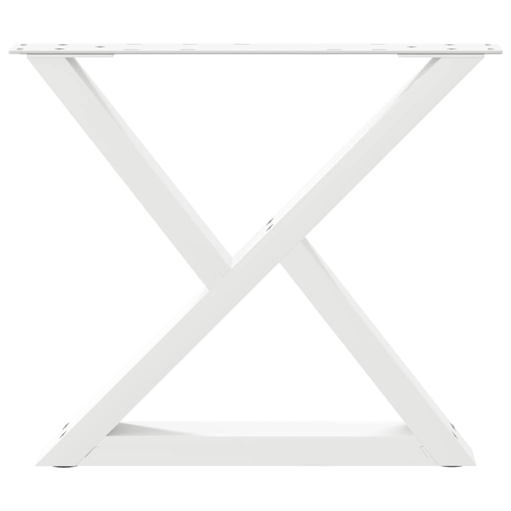 Pieds de table basse (2 pièces) en acier blanc, 60 x 42-43,3 cm