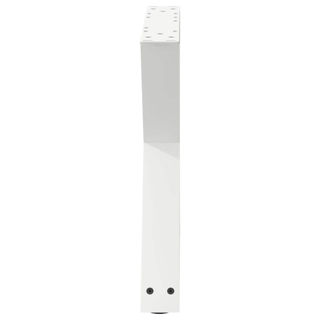 Pieds de table basse (2 pièces) en acier blanc, 60 x 42-43,3 cm
