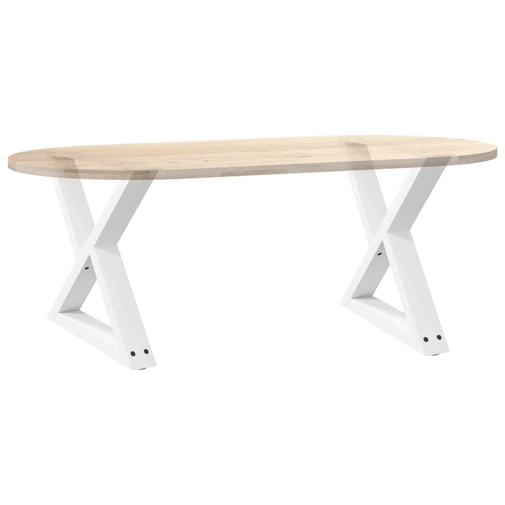 Pieds de table basse (2 pièces) en acier blanc, 60 x 42-43,3 cm