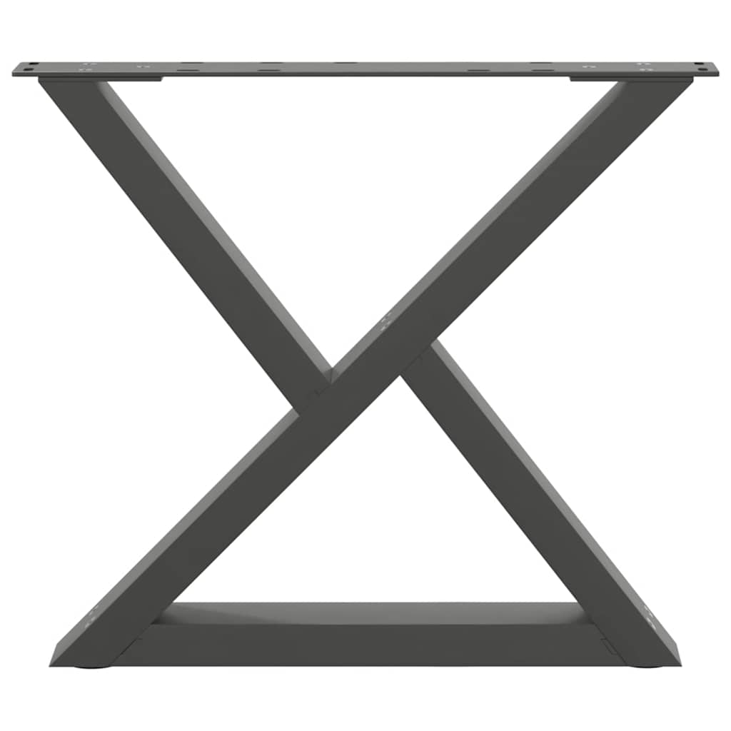 Pieds de table basse, 2 pièces, anthracite, 60 x 42-43,3 cm, acier