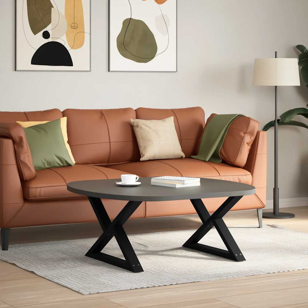 Pieds de table basse (2 pièces) en acier noir, 70 x 42-43,3 cm