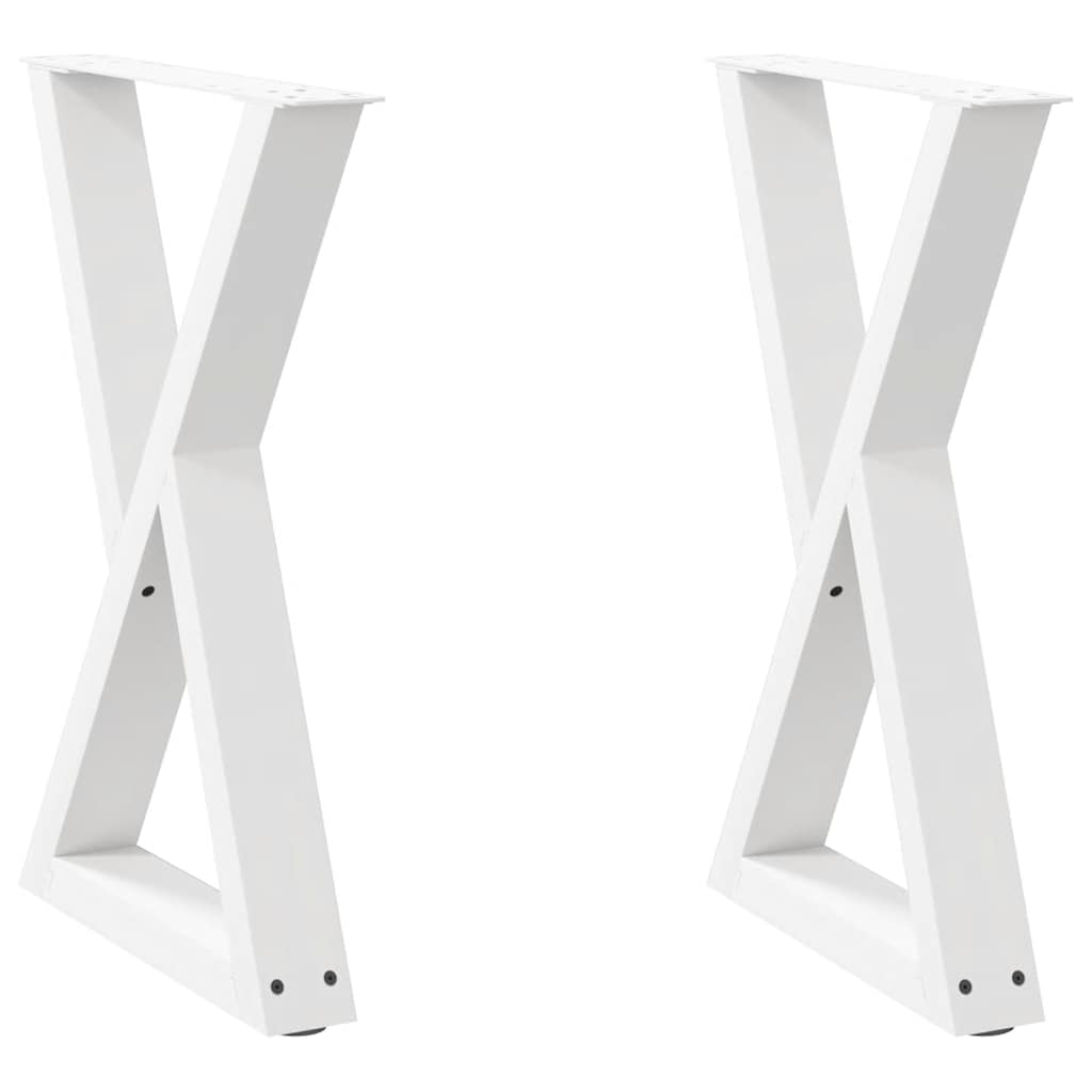 Esstisch Beine 2 Stk. Weiß 50x(72-73,3) cm Stahl