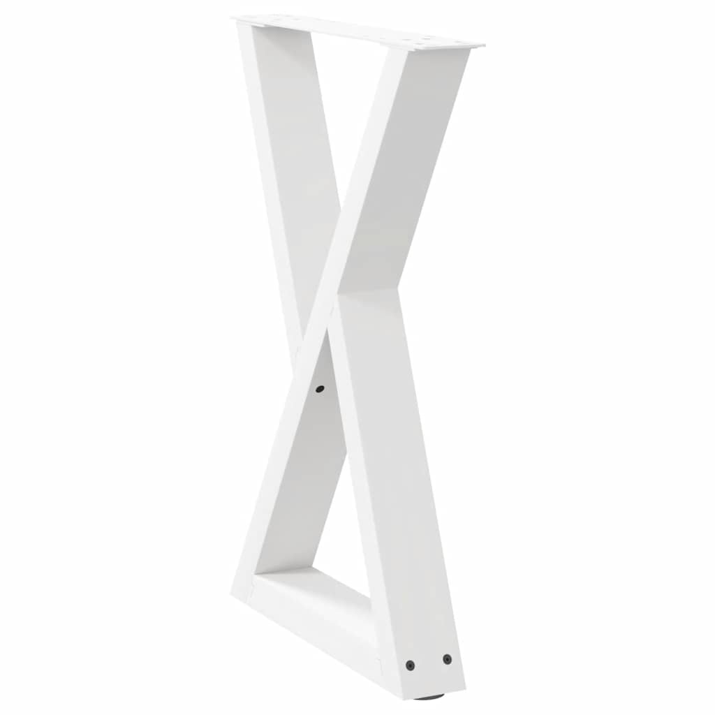Esstisch Beine 2 Stk. Weiß 50x(72-73,3) cm Stahl