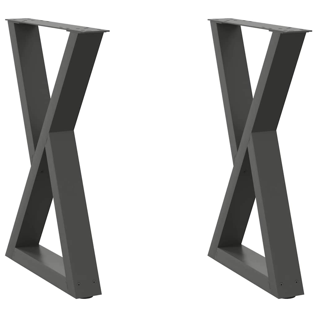 Dining table legs 2 pcs. Anthracite 50x(72-73.3) cm steel