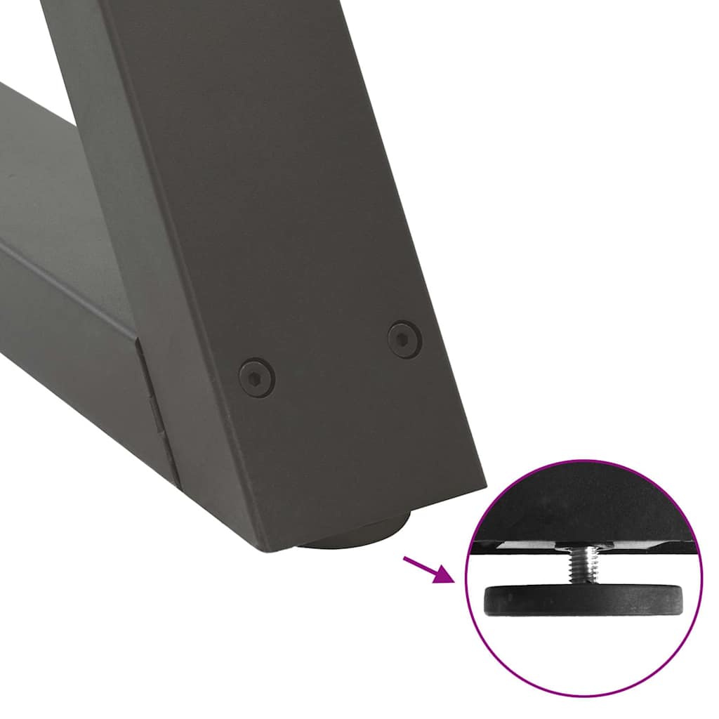 Dining table legs 2 pcs. Anthracite 50x(72-73.3) cm steel