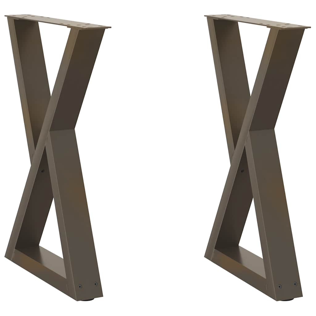 Esstisch Beine 2 Stück Naturstahl 50x(72-73,3) cm Stahl