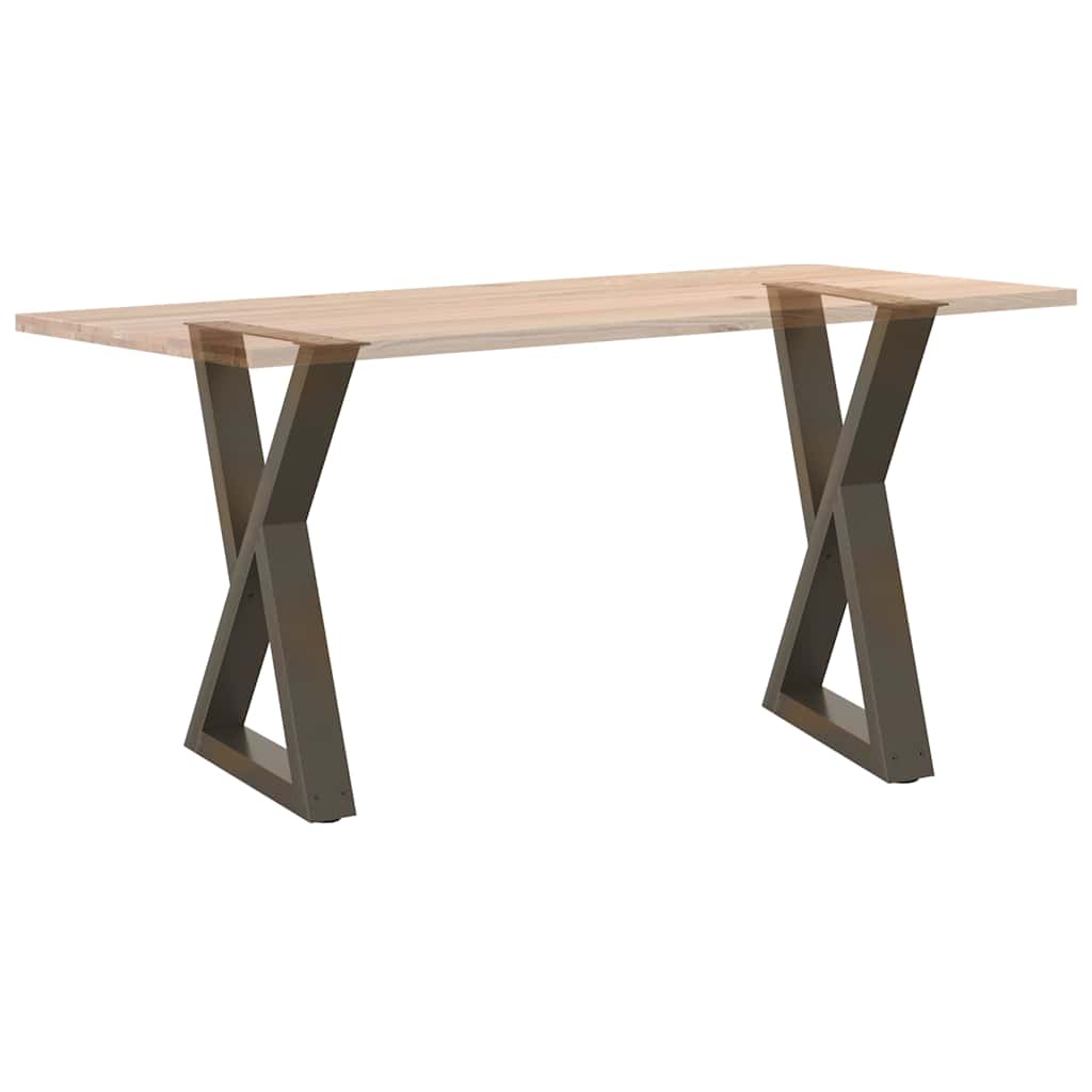 Esstisch Beine 2 Stück Naturstahl 50x(72-73,3) cm Stahl