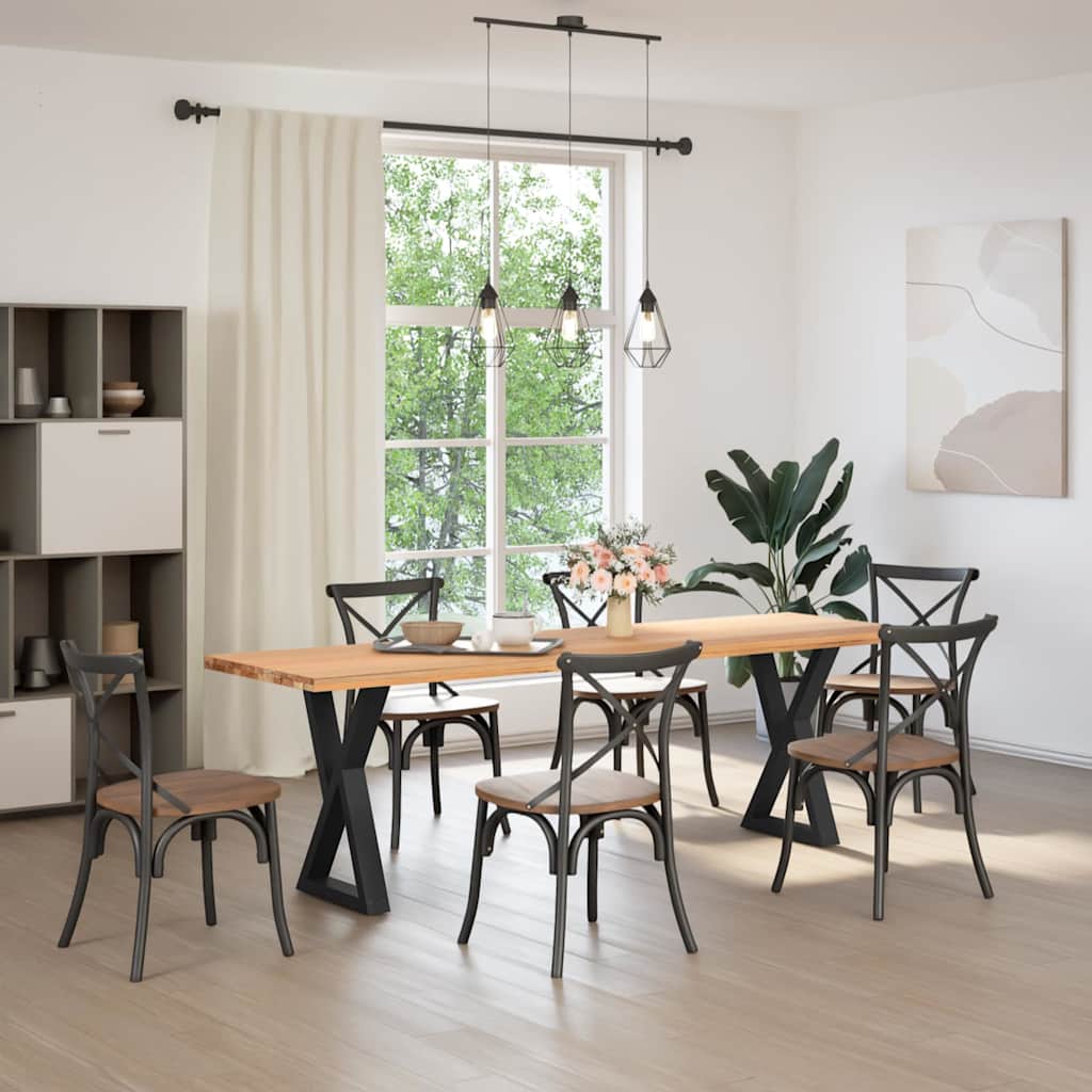 Dining table legs 2 pcs. Black 60x(72-73.3) cm steel