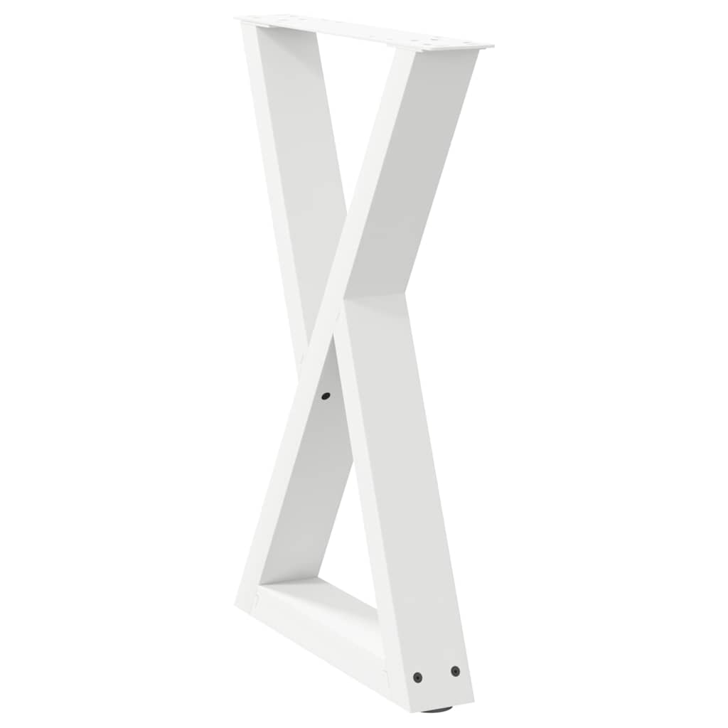 Esstisch Beine 2 Stk. Weiß 60x(72-73,3) cm Stahl